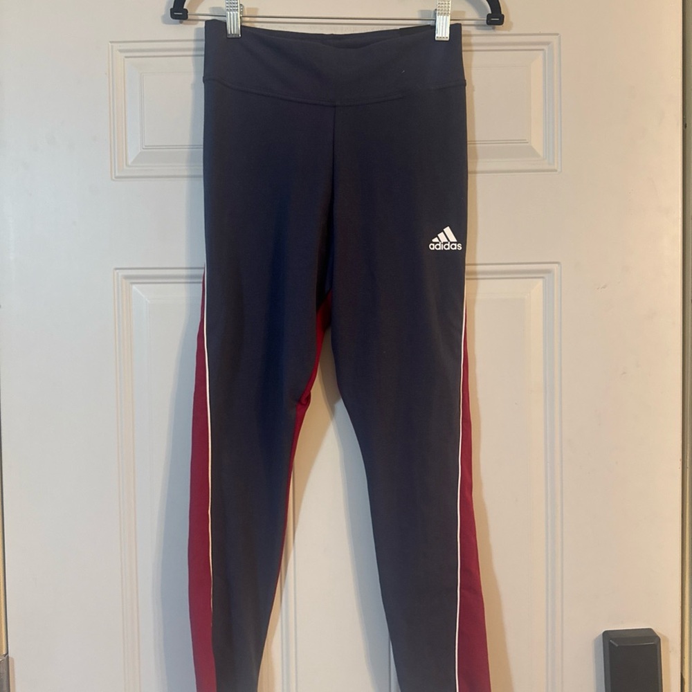Adidas Blue and Red Leggings Athletic Fit